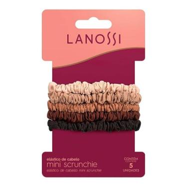 Imagem de Mini Scrunchie Cappuccino - Pacote com 6 Unidades, Lanossi Beauty & Care, Tons de Marrom