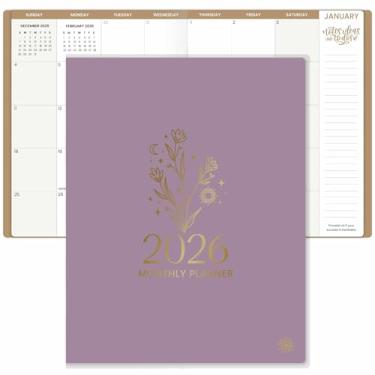 Imagem de bloom daily planners Agenda mensal 2026 (janeiro de 2026 a dezembro de 2026) - Grande 23 cm x 30 cm agenda floral - Carimbo floral dourado