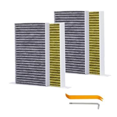 Imagem de Carrep Filtro de ar de cabine HEPA com filtro de ar de cabine de carbono ativado substituição original para acessórios Tesla Model 3 2016-2025/Model Y 2020-2025 (HVAC-02TSL-4PACK)