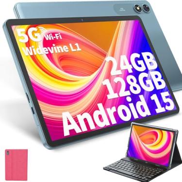 Imagem de HISORL Tablet Android 14 de 10 Polegadas com 24 GB + 256 GB, Expansão de 1 TB, 8 Núcleos, 8000 mAh, Wi-Fi 5G, Widevine L1, GMS, Tablet 2 em 1 com Teclado, Mouse, Caneta