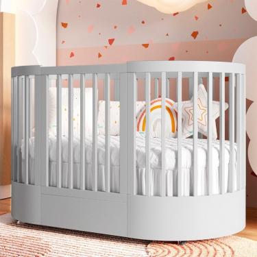 Imagem de Berço Redondo Divicar 3 Em 1 Evolutivo Coleção Wave Cinza