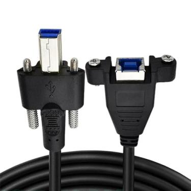 Imagem de Xiwai Cabo de extensão tipo B macho para fêmea B USB 3.0 Parafuso de polegar duplo 0,5 m