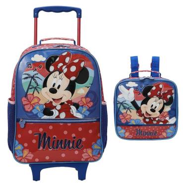 Imagem de Kit Mochila de Rodinha Lancheira Xeryus Minnie X2 Vermelho