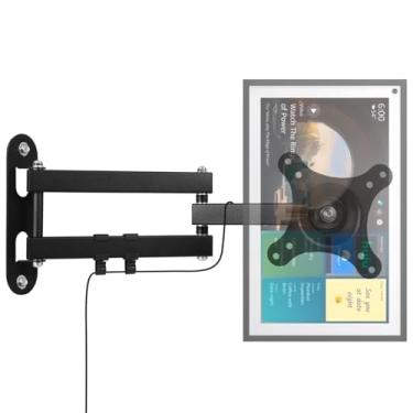 Imagem de Suporte de parede de movimento completo para Echo Show 15, suporte de parede de monitor para monitores de TV de 15 a 28 polegadas, suporte de parede giratório e inclinável 360 para Alexa Echo Show 15