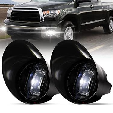 Imagem de Lâmpada de neblina LED INDUST da BUNKER para Toyota Tundra 2007-2013/Sequoia 2008-2011, lente transparente OEM kit de lâmpada de neblina para dirigir, kit de neblina com arnês de extensão adaptador