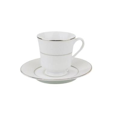 Imagem de Xícara Chá Com Pires 200ml Porcelana Schmidt - Dec. Renda Branca 0163,
