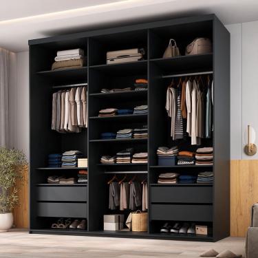 Imagem de Guarda-Roupa Closet Mountier 4 Gavetas Preto