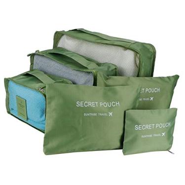 Imagem de Yctze Conjunto de Bolsas de Armazenamento de Viagens de 6pcs - Organizador de Classificação de Roupas para Bagagem e Mal (Verde)