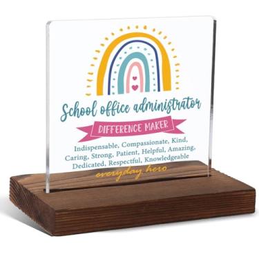 Imagem de Presente de agradecimento do administrador de escritório escolar, presente inspirador de diferença para administradores de escritório, presentes de agradecimento para funcionários escolares, placa