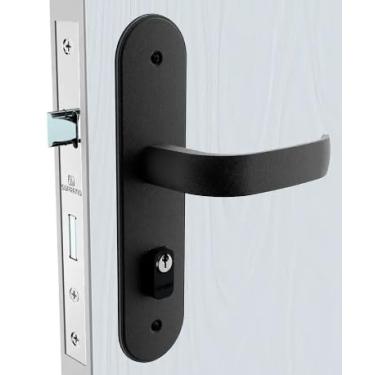 Imagem de Fechadura Externa Reta Espelho 43 Preto Fosco-soprano