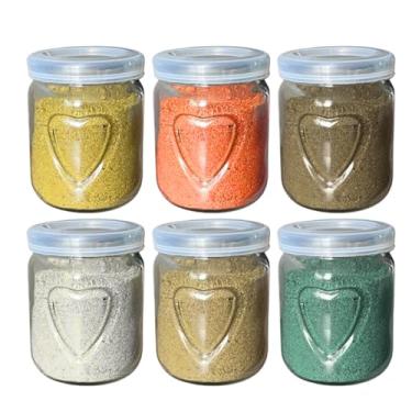 Imagem de Kit 6 Pote Porta Tempero Coração Vidro com Tampa 150ml