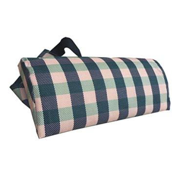 Imagem de Baoblaze Almofada de esponja para cadeira de vime dobrável para almoço, cadeira de descanso – Grade verde