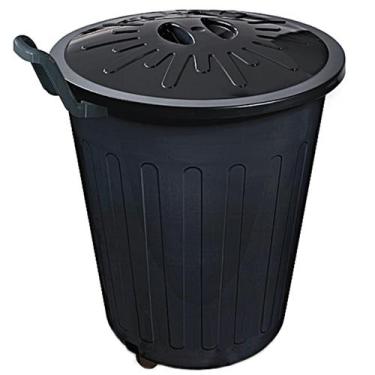 Imagem de Lixeira Cesto Organizadora 100 Litros C/ Rodas e Tampa Preto CF100R.PT