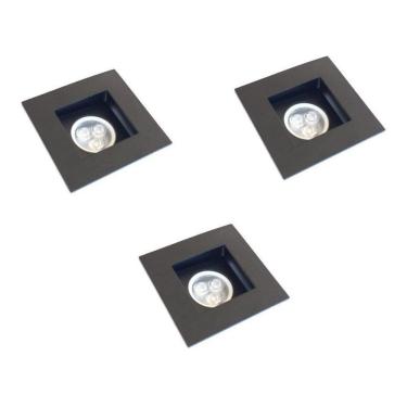 Imagem de Kit 3 Spot Embutir Recuado Mr11 Mini Dicroica Preto Alz60