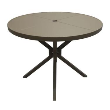 Imagem de Mesa Redonda sem Giro Tampo Chapa Alumínio 100Ø 4 Partes Luanda - Lux 