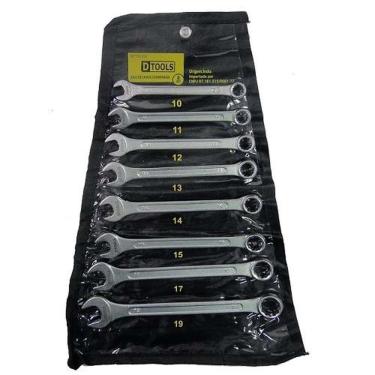 Imagem de Jogo De Chave Combinada 10 A 19mm (8 Peças) - Aço Carbono - Dtools