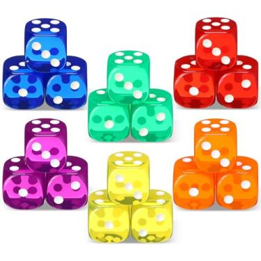 Imagem de Seenelling 18 Pcs 19 mm Casino Theme Party Dice Large Opaque Jumbo Acrylic D6 Dice for Casino, Craps, Table Games and Board Games