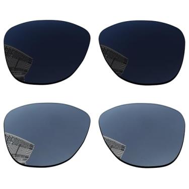 Imagem de Acefrog Lentes de reposição polarizadas de 1,5 mm para óculos de sol Oakley Frogskins XS OJ9006 53 mm (ajuste juvenil), material atualizado, resistente a impactos - titânio preto e prata polarizado
