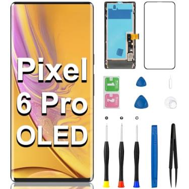Imagem de Tela de substituição OLED para Google Pixel 6 Pro com moldura sensível ao toque, digitalizador LCD, conjunto completo com kit de ferramentas de reparo, modelo GLUOG G8VOU de 6,7 polegadas (suporte a