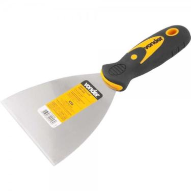 Imagem de Espátula Lisa 4" 10,1 Cm Lâmina Aço Cabo Anatômico Emborrachado Vonder Massa Corrida Pedreiro