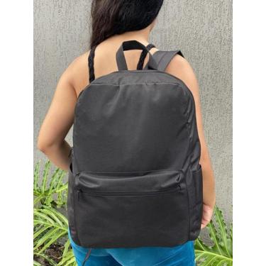 Imagem de Mochila Nylon Lisa Bolsa Escolar Trabalho Viagem Mala Faculdade Fut ma