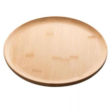 Imagem de Prato De Bambu 18x2cm Lyor Bandeja Redonda Petisqueira Servir Decorar 