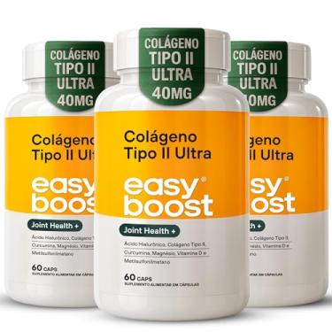 Imagem de Colágeno Tipo 2 Ultra Easy Boost com Vitamina D3 + Ácido Hialurônico + Magnesio + MSM + Curcumina Kit 3x 60 caps total de 180 caps