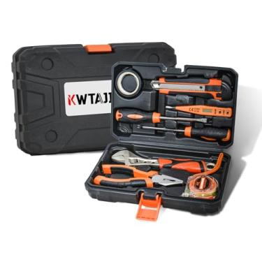 Imagem de KWTAJIEQC Kit De Ferramentas Manuais E Caixa Portátil Home Repair Partner, Incluindo Chave Inglesa, Estilete Fenda. Conjunto Multifuncional Para Casa, Garagem, Dormitório Universitário Escritório, A