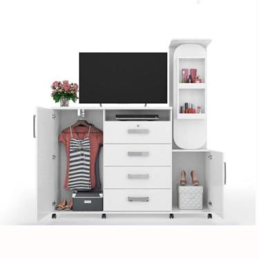 Imagem de Cômoda 4 Gavetas Branco Brilho Copacabana - Lukaliam Moveis