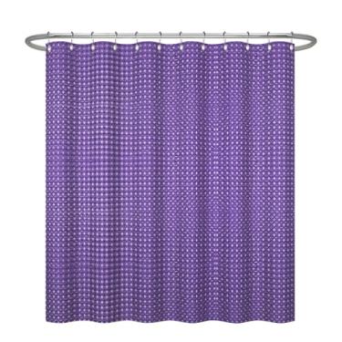 Imagem de ggaimwf Cortina de chuveiro de cor sólida de 182 x 182 cm para banheiro, waffle, banheiro, resistente à água, cortina moderna para box de chuveiro com ganchos de metal