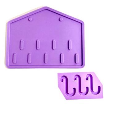 Imagem de R332 Molde de silicone porta-chaves decoração resina - confeitaria dos