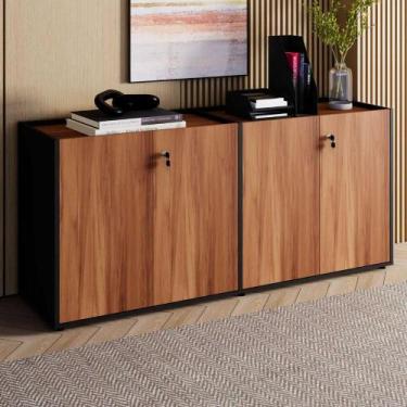 Imagem de Armário Baixo 1,58m Duplo 4 Portas Tampo Embutido F5 Office - F5 Offic