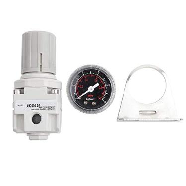 Imagem de Zerodis Regulador de Pressão de Precisão AR2000-02 para Compressor de Ar Com Medição e Dispositivo de Grampo/suporte, Válvula de Redução de Impressão Fácil para Instalar que será Instalada