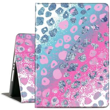 Imagem de ACWDMKH Capa para Microsoft Surface Pro 11/10 / 9 13 polegadas, capa de couro PU fofa fina com suporte ajustável para Surface Pro 11ª edição AI, rosa azul glitter