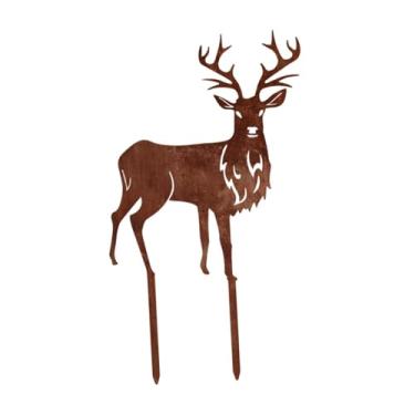 Imagem de Generic Estaca de Natal para quintal, placa de rena para quintal, arte de presente, plugue de aterramento exclusivo, estaca de jardim, decoração de Natal para