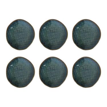 Imagem de Conjunto de Ramequins Médios Porto Brasil Juta Oceano com 6 Peças 57ml - Azul