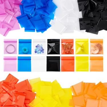 Imagem de PH PandaHall 350 peças, mini sacos ziplock de 7 cores, mini bolsa de joias de 2,8 x 2,5 cm, bolsa colorida com zíper transparente, pequenos sacos de presente para brincos de anel, parafusos de joias