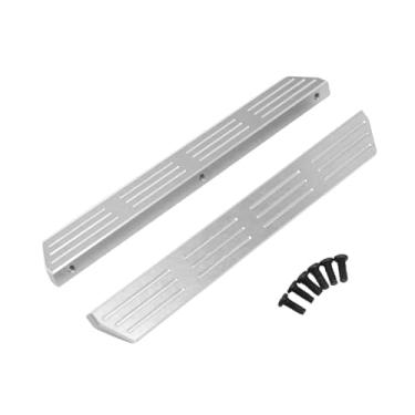 Imagem de Dynwave Pedais de carro RC, pedal lateral de metal, peças de reposição resistentes, estribo lateral RC, para caminhões para H12Y H12Y+ 1/12, veículos, Prata