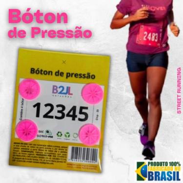 Imagem de Bóton pressão Pink número peito corrida de rua c/ 4 unid. - B2JL