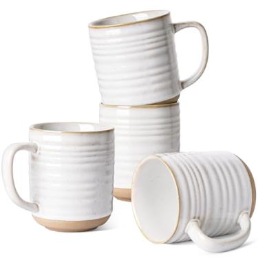 Imagem de LE TAUCI Canecas de café 510 g, conjunto de canecas de cerâmica, xícaras de café para latte, chá quente, cappuccino, mocha, cacau, lavável na lava-louças, adequado para casamento de inauguração de