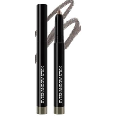 Imagem de KXmzeG Sombra fosca neutra em bastão de maquiagem, lápis delineador de sombra cinza metálico creme de longa duração, aplicador de sombra, paleta de caneta de maquiagem (06#, pacote com 1)