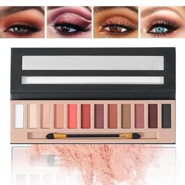 Imagem de LuxoCare Paleta de sombras de cores nuas foscas – Conjunto de paletas de sombras de olhos pigmento com glitter natural à prova d'água Smokey Professional Beauty Kit de maquiagem para mulheres (A)