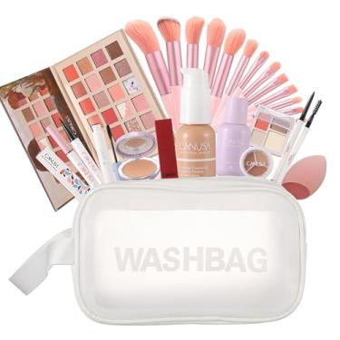 Imagem de Conjunto de maquiagem de rosto inteiro, 26 peças, presente surpresa para mulheres, pacote cosmético essencial para iniciantes, inclui paleta de sombras de 24 cores, batom, conjunto de pincéis