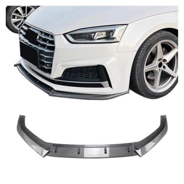 Imagem de Compatível com A5 S5 Sline F5 2017-2020 Para-choque dianteiro Spoiler Lip Difusor inferior Lâmina Kits de proteção de carroceria Acessórios automotivos(Carbon Fiber Look)