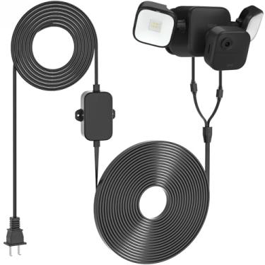 Imagem de UYODM Cabo de alimentação para projetor Blink Outdoor 4/(3ª geração) + câmera externa Blink, cabo à prova de intempéries de 20 pés/6 m alimenta sua câmera de holofote Blink continuamente preta