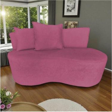 Imagem de Namoradeira Sofá 2 Lugares Yara Orgânica Veludo Rosa - Mansão Decor