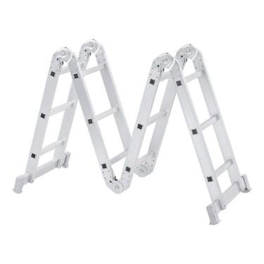 Imagem de Escada Articulada 4X3 Em Aluminio 12 Degraus - Reisam