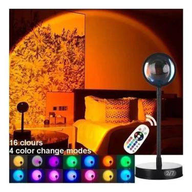 Imagem de 2X Luminária Por Do Sol Luz Noturna Projetor Led Sunset Tri-