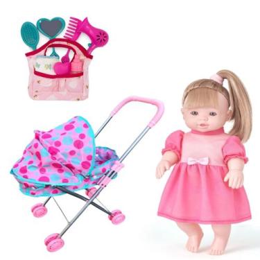 Imagem de Boneca Elisi Fala 30 Frases Carrinho Berço Bolsa Maternidade - Adijoma