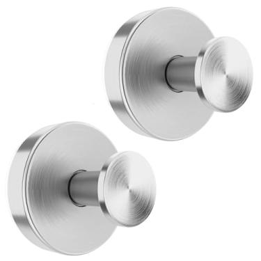 Imagem de BKV Ganchos de ventosa para janela de vidro, ganchos de chuveiro removíveis para chuveiro interno, ganchos de toalha de metal para banheiros, pacote com 2 (prata)